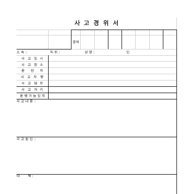 사고경위서 (2) 사고경위서 (2)